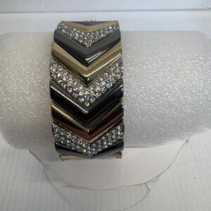 Esquire Chevron Style Zig Zag Bracelet W/Rhinstones